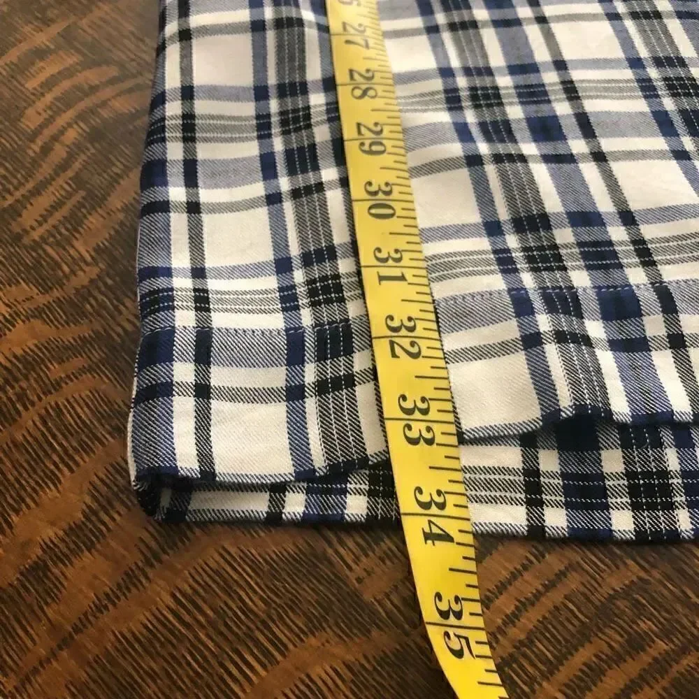 Madewell White, Navy, and Black Plaid Light Academia Shift Dress Size XS